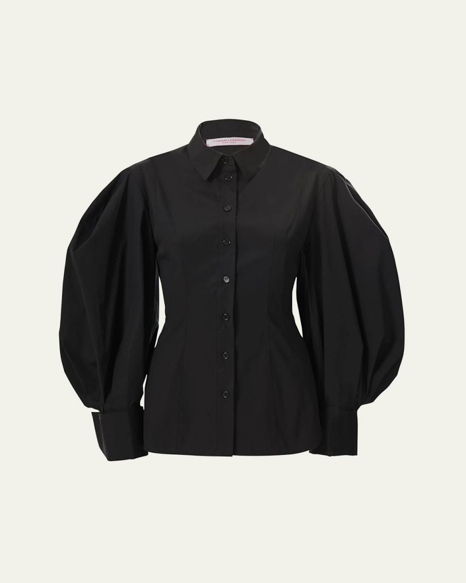 Full-Sleeve Cotton Button-Down Top